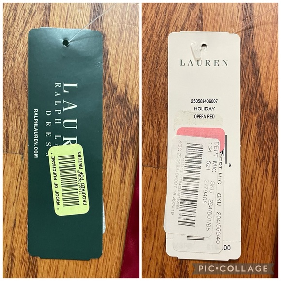 NWT Lauren Ralph Lauren Satin Surplice Sleeveless Dress in Holiday Ópera Red 14 - Picture 13 of 14